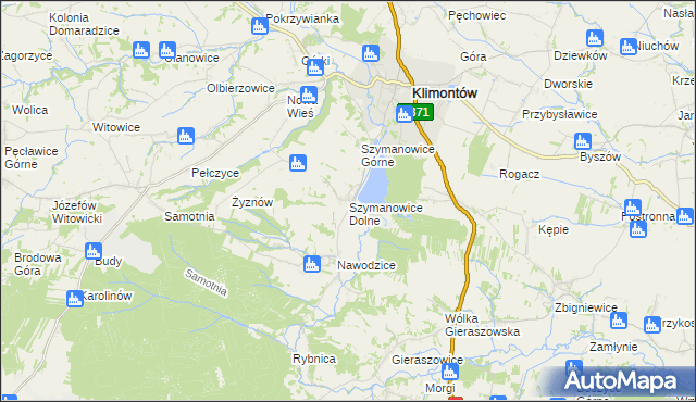 mapa Szymanowice Dolne, Szymanowice Dolne na mapie Targeo