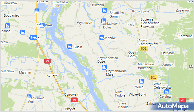 mapa Szymanowice Duże, Szymanowice Duże na mapie Targeo