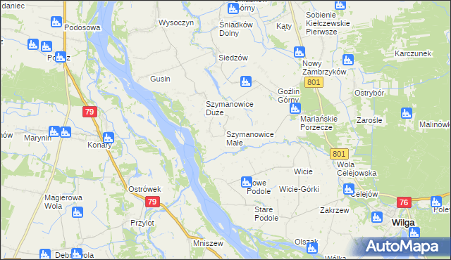 mapa Szymanowice Małe, Szymanowice Małe na mapie Targeo