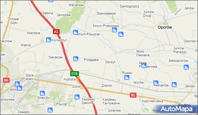 mapa Szymanówka gmina Oporów, Szymanówka gmina Oporów na mapie Targeo