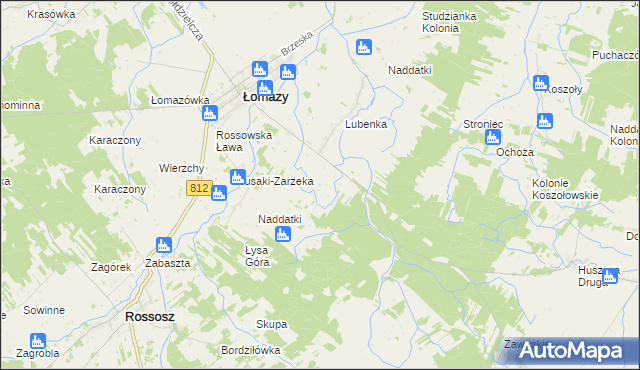 mapa Szymanowo gmina Łomazy, Szymanowo gmina Łomazy na mapie Targeo