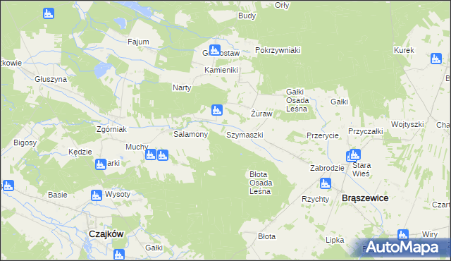 mapa Szymaszki, Szymaszki na mapie Targeo