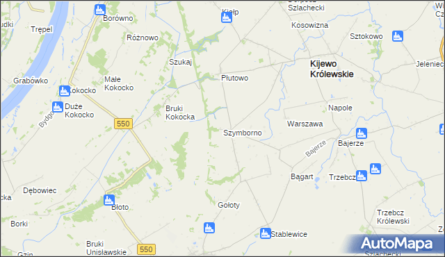 mapa Szymborno, Szymborno na mapie Targeo