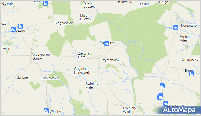 mapa Szymonków, Szymonków na mapie Targeo