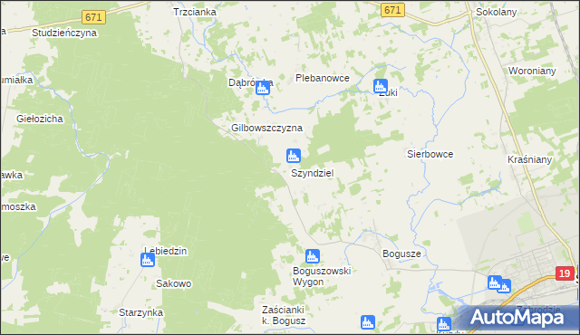 mapa Szyndziel, Szyndziel na mapie Targeo