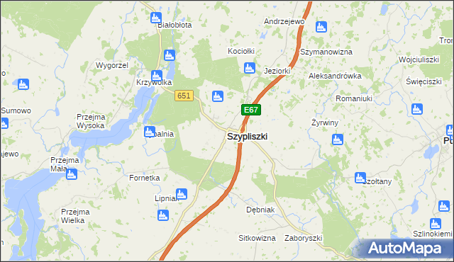 mapa Szypliszki, Szypliszki na mapie Targeo