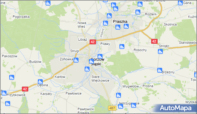 mapa Szyszków gmina Praszka, Szyszków gmina Praszka na mapie Targeo