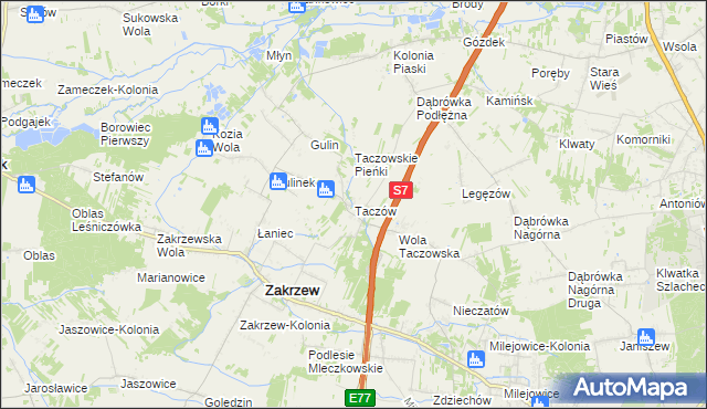 mapa Taczów, Taczów na mapie Targeo