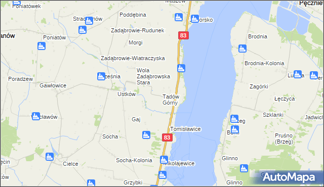 mapa Tądów Górny, Tądów Górny na mapie Targeo