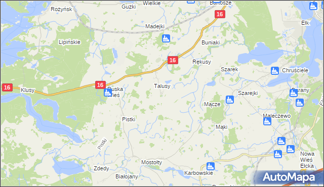 mapa Talusy Osada, Talusy Osada na mapie Targeo