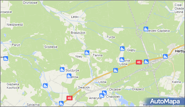 mapa Tanina, Tanina na mapie Targeo