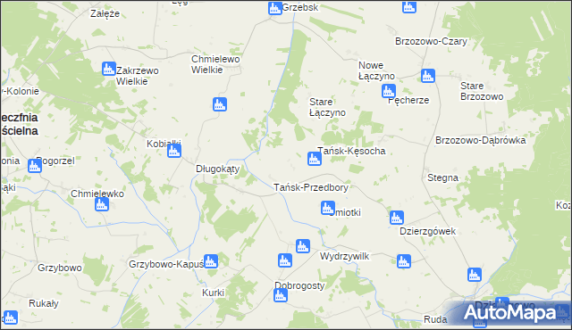 mapa Tańsk-Chorąże, Tańsk-Chorąże na mapie Targeo