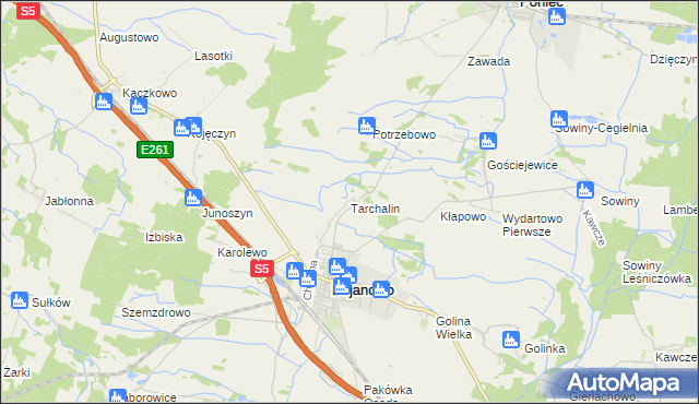 mapa Tarchalin, Tarchalin na mapie Targeo