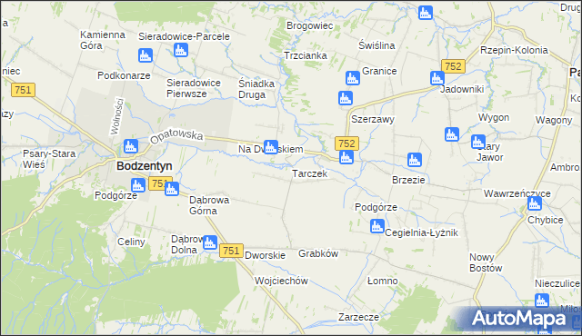 mapa Tarczek, Tarczek na mapie Targeo