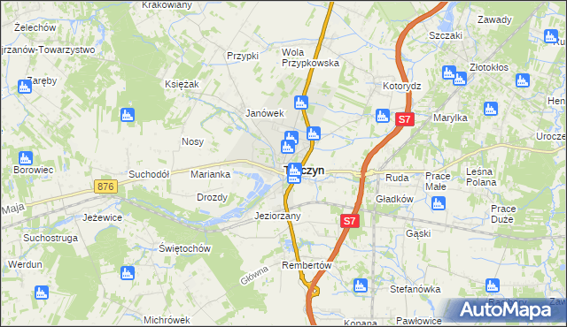 mapa Tarczyn powiat piaseczyński, Tarczyn powiat piaseczyński na mapie Targeo