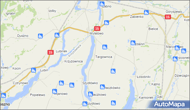 mapa Targownica, Targownica na mapie Targeo