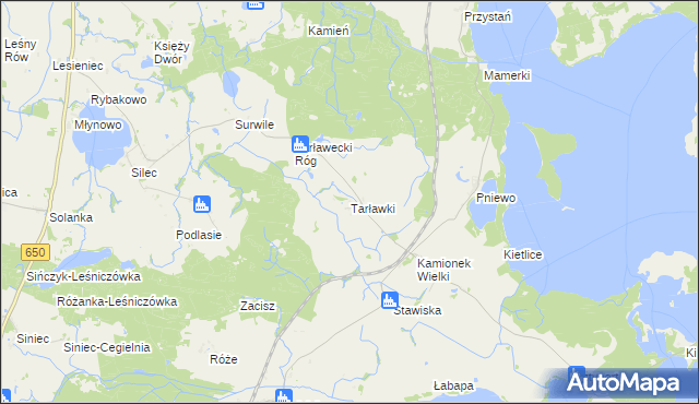 mapa Tarławki, Tarławki na mapie Targeo