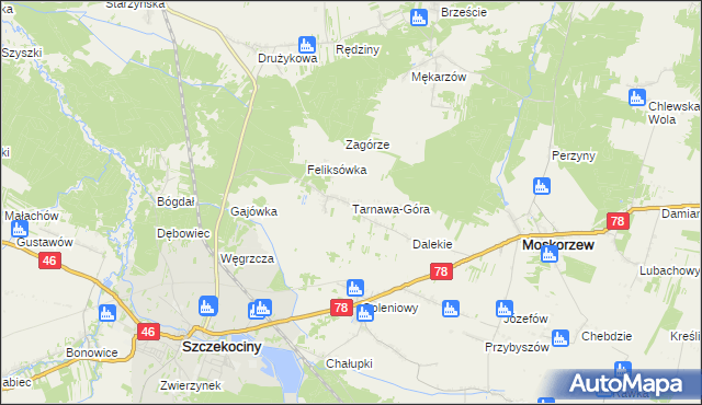 mapa Tarnawa-Góra, Tarnawa-Góra na mapie Targeo