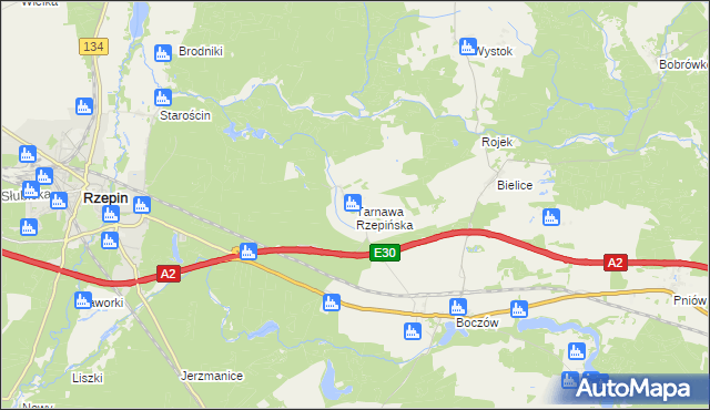 mapa Tarnawa Rzepińska, Tarnawa Rzepińska na mapie Targeo