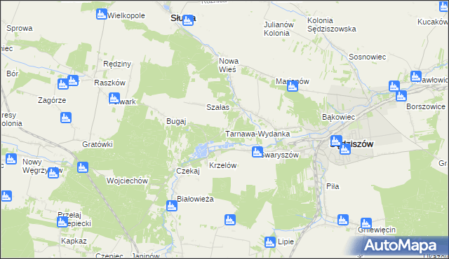 mapa Tarnawa-Wydanka, Tarnawa-Wydanka na mapie Targeo