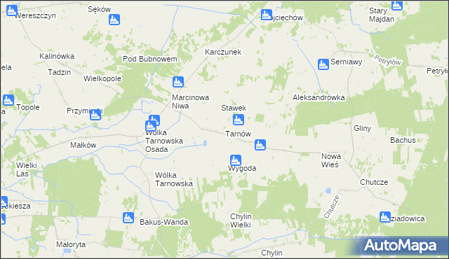 mapa Tarnów gmina Wierzbica, Tarnów gmina Wierzbica na mapie Targeo