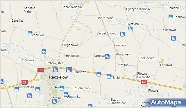 mapa Tarnówka gmina Radziejów, Tarnówka gmina Radziejów na mapie Targeo