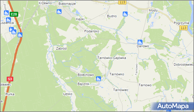 mapa Tarnówko Gajówka, Tarnówko Gajówka na mapie Targeo
