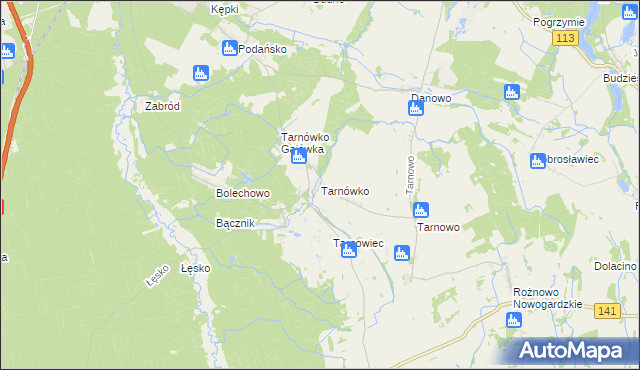 mapa Tarnówko gmina Goleniów, Tarnówko gmina Goleniów na mapie Targeo