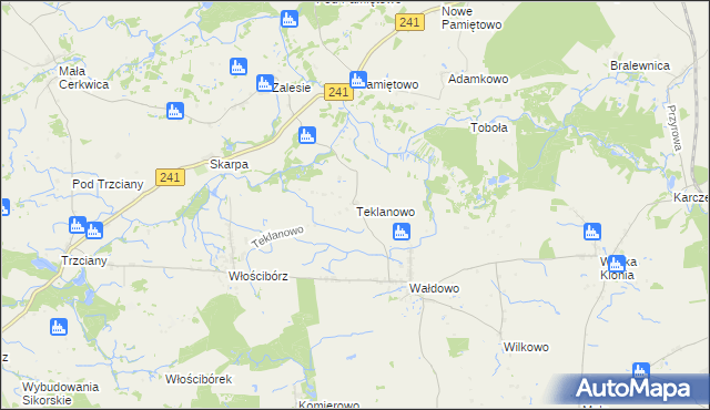 mapa Teklanowo, Teklanowo na mapie Targeo