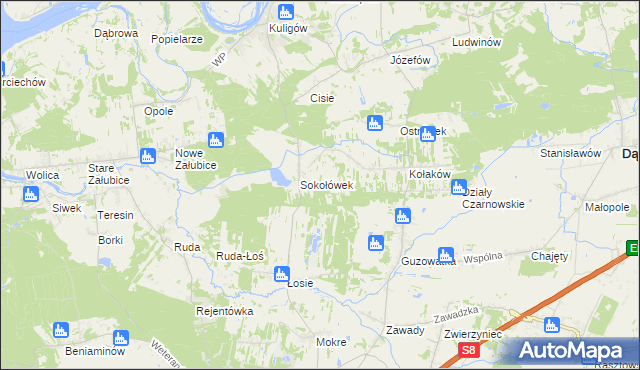 mapa Teodorów gmina Dąbrówka, Teodorów gmina Dąbrówka na mapie Targeo