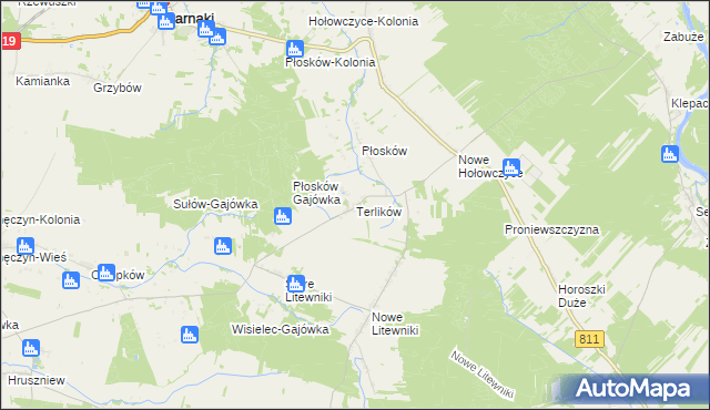 mapa Terlików, Terlików na mapie Targeo