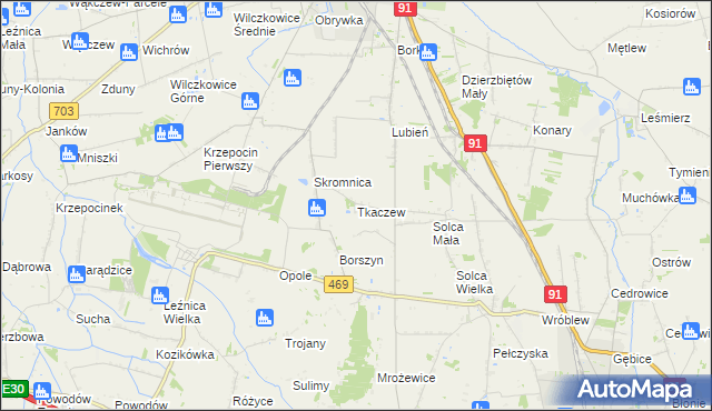 mapa Tkaczew, Tkaczew na mapie Targeo