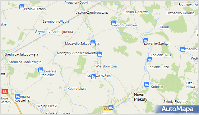 mapa Tłoczewo, Tłoczewo na mapie Targeo