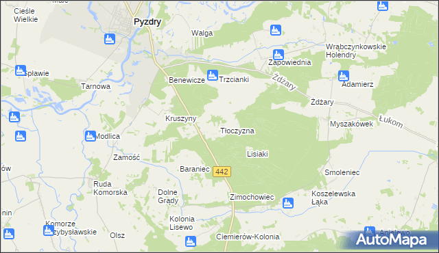 mapa Tłoczyzna, Tłoczyzna na mapie Targeo