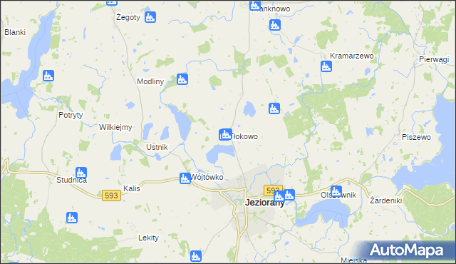 mapa Tłokowo, Tłokowo na mapie Targeo