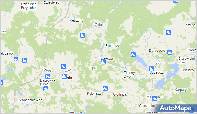 mapa Tłuczewo, Tłuczewo na mapie Targeo