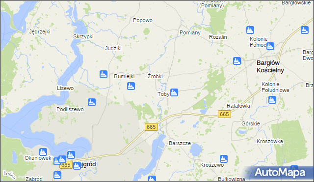 mapa Tobyłka, Tobyłka na mapie Targeo