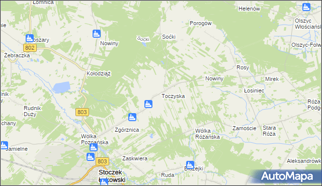 mapa Toczyska, Toczyska na mapie Targeo