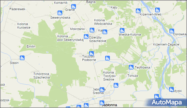 mapa Toczyski Średnie, Toczyski Średnie na mapie Targeo