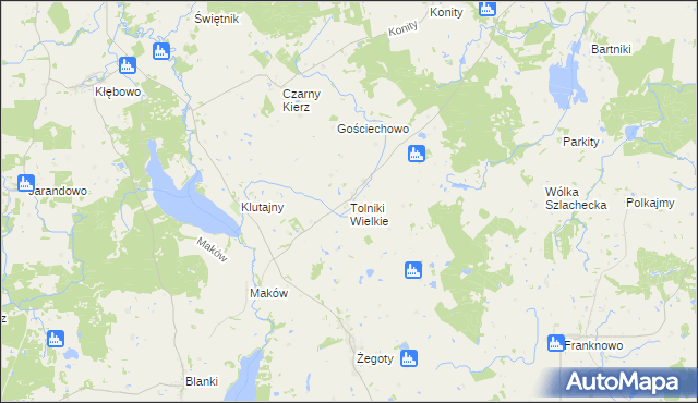 mapa Tolniki Wielkie, Tolniki Wielkie na mapie Targeo