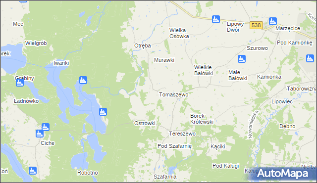 mapa Tomaszewo gmina Kurzętnik, Tomaszewo gmina Kurzętnik na mapie Targeo