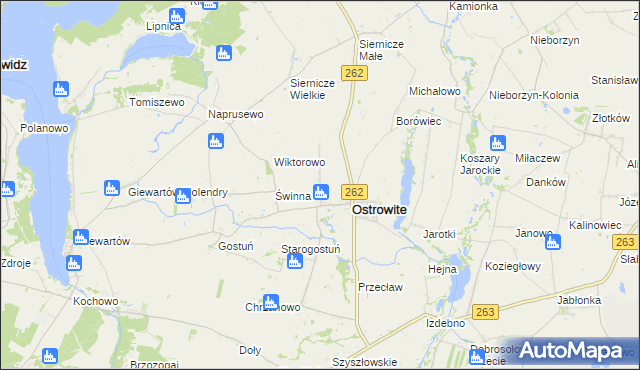 mapa Tomaszewo gmina Ostrowite, Tomaszewo gmina Ostrowite na mapie Targeo