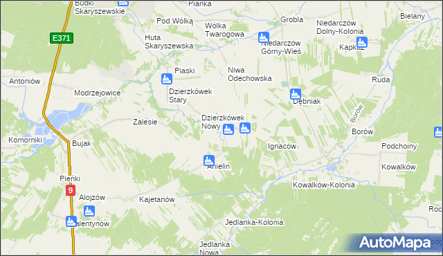 mapa Tomaszów gmina Skaryszew, Tomaszów gmina Skaryszew na mapie Targeo