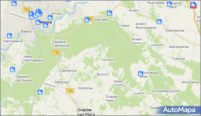 mapa Tomczyn, Tomczyn na mapie Targeo