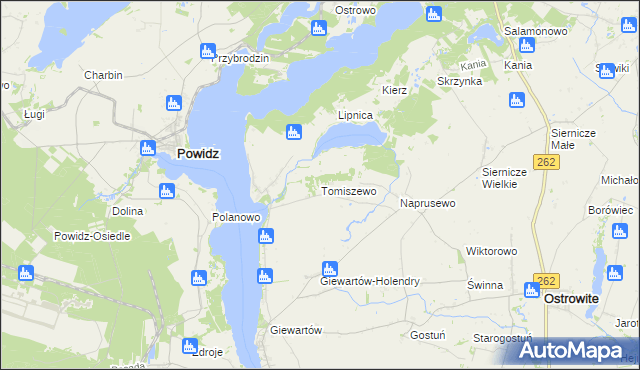 mapa Tomiszewo, Tomiszewo na mapie Targeo
