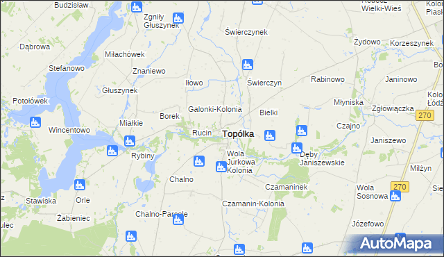 mapa Topólka powiat radziejowski, Topólka powiat radziejowski na mapie Targeo