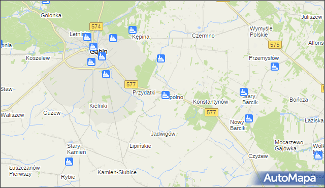 mapa Topólno, Topólno na mapie Targeo