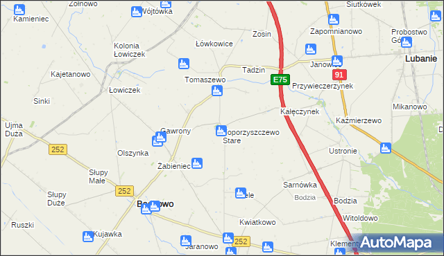 mapa Toporzyszczewo Stare, Toporzyszczewo Stare na mapie Targeo