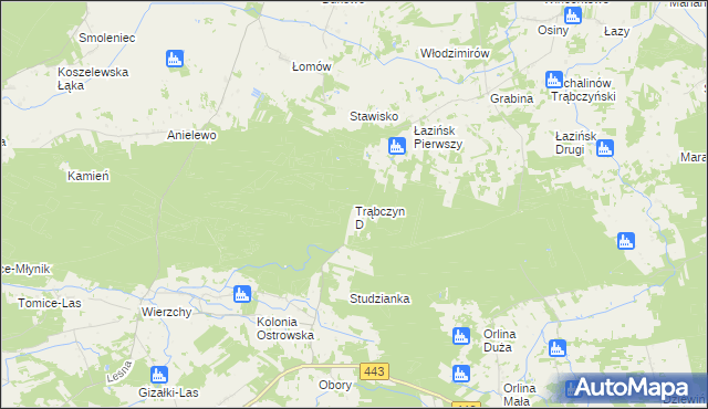 mapa Trąbczyn D, Trąbczyn D na mapie Targeo