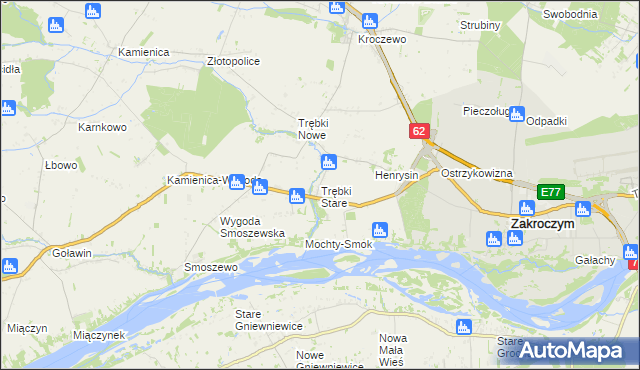 mapa Trębki Stare, Trębki Stare na mapie Targeo